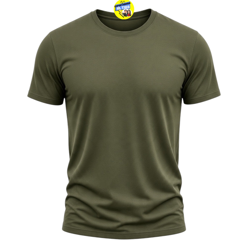 POLERA UNISEX VERDE MUSGO ALGODÓN
